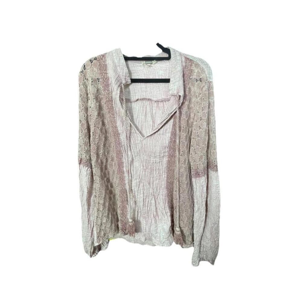 Gimmicks Women’s Long Sleeve Top Peasant Boho Whimsical Festival Sz M